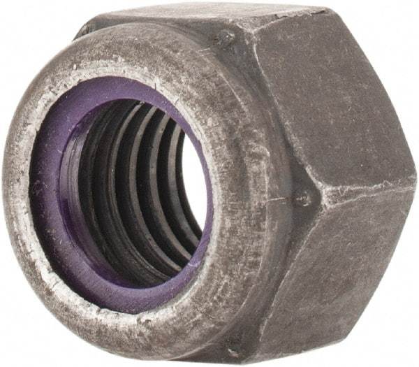 Value Collection - 1/2-13 UNC Grade 8 Hex Lock Nut with Nylon Insert - 3/4" Width Across Flats, 19/32" High, Uncoated - Exact Industrial Supply