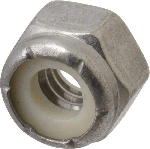 Value Collection - 1/4-20 UNC 316 Hex Lock Nut with Nylon Insert - 7/16" Width Across Flats, 5/16" High - Exact Industrial Supply