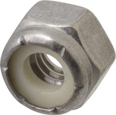 Value Collection - 1/4-20 UNC 316 Hex Lock Nut with Nylon Insert - 7/16" Width Across Flats, 5/16" High - Exact Industrial Supply