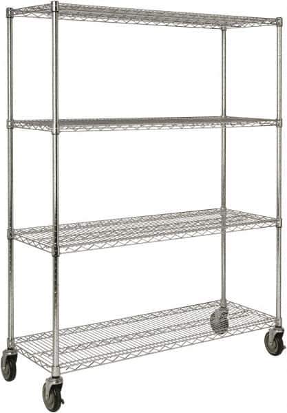 Rubbermaid - 4 Shelf Wire Shelving - Starter Unit - 50" Wide x 18" Deep x 67-5/32" High, - Exact Industrial Supply