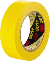 3M - 12mm Wide x 60 Yd Long Yellow Paper Masking Tape - Series 301+, 6.3 mil Thick, 22 In/Lb Tensile Strength - Exact Industrial Supply