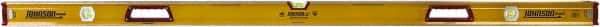 Johnson Level & Tool - 72" Long 3 Vial Box Beam Level - Aluminum, Yellow, 2 Plumb & 1 Level Vials - Exact Industrial Supply