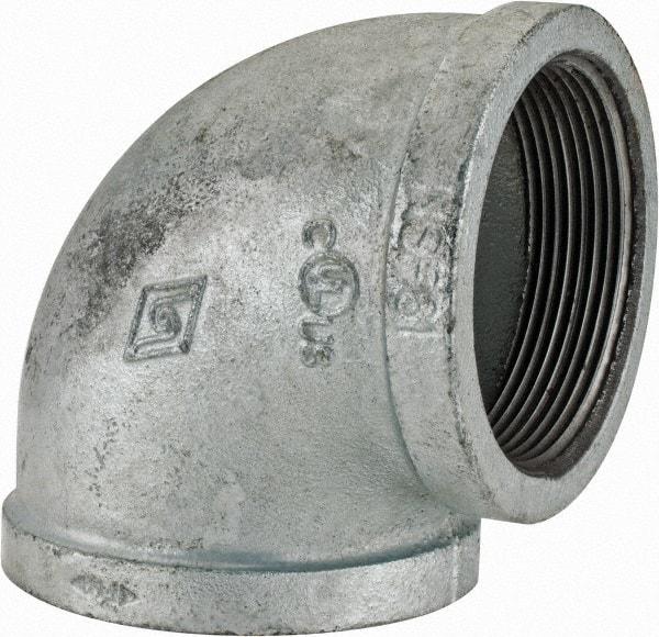 Value Collection - Size 3", Class 150, Malleable Iron Galvanized Pipe 90° Elbow - 150 psi, Threaded End Connection - Exact Industrial Supply
