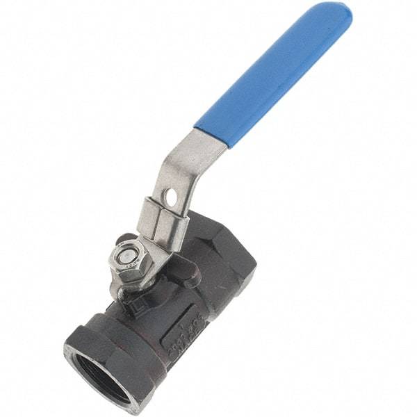 Value Collection - 1" Pipe, Carbon Steel Standard Ball Valve - 1 Piece, NPT Ends, Lever Handle, 2,000 WSP - Exact Industrial Supply