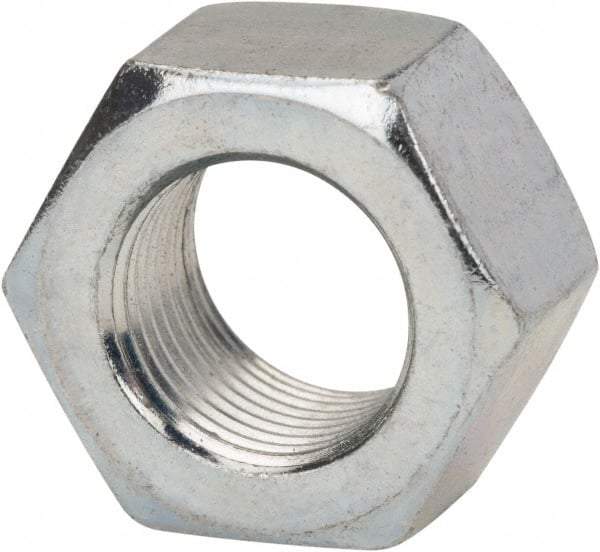 Made in USA - 5/16-18 UNC Steel Right Hand Hex Nut - 1/2" Across Flats, 17/64" High, Zinc Clear Finish - Exact Industrial Supply