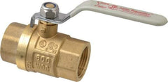 Value Collection - 1" Pipe, Full Port, Brass UL Listed Ball Valve - Inline - Two Way Flow, FNPT x FNPT Ends, Lever Handle, 600 WOG, 150 WSP - Exact Industrial Supply