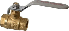 Value Collection - 1/4" Pipe, Full Port, Brass UL Listed Ball Valve - Inline - Two Way Flow, FNPT x FNPT Ends, Lever Handle, 600 WOG, 150 WSP - Exact Industrial Supply