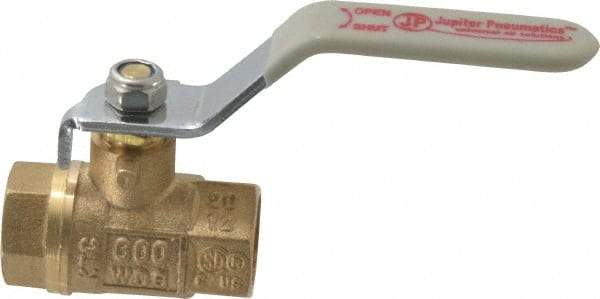Value Collection - 3/8" Pipe, Full Port, Brass UL Listed Ball Valve - Inline - Two Way Flow, FNPT x FNPT Ends, Lever Handle, 600 WOG, 150 WSP - Exact Industrial Supply