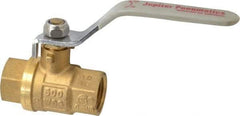 Value Collection - 1/2" Pipe, Full Port, Brass UL Listed Ball Valve - Inline - Two Way Flow, FNPT x FNPT Ends, Lever Handle, 600 WOG, 150 WSP - Exact Industrial Supply
