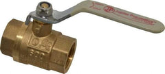 Value Collection - 3/4" Pipe, Full Port, Brass UL Listed Ball Valve - Inline - Two Way Flow, FNPT x FNPT Ends, Lever Handle, 600 WOG, 150 WSP - Exact Industrial Supply