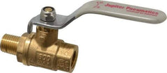 Value Collection - 1/4" Pipe, Full Port, Brass UL Listed Ball Valve - Inline - Two Way Flow, MNPT x FNPT Ends, Lever Handle, 600 WOG, 150 WSP - Exact Industrial Supply