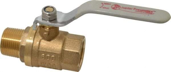 Value Collection - 3/4" Pipe, Full Port, Brass Full Port Ball Valve - Inline - Two Way Flow, MNPT x FNPT Ends, Lever Handle, 600 WOG, 150 WSP - Exact Industrial Supply