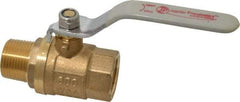 Value Collection - 3/4" Pipe, Full Port, Brass Full Port Ball Valve - Inline - Two Way Flow, MNPT x FNPT Ends, Lever Handle, 600 WOG, 150 WSP - Exact Industrial Supply