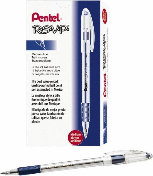 Pentel - Conical Ball Point Pen - Blue - Exact Industrial Supply