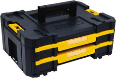 DeWALT - 2 Compartment 2 Drawer Tool Case - 12-1/4" Wide x 6-3/8" Deep x 6-29/32" High, Structural Foam, Black/Yellow - Exact Industrial Supply