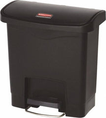 Rubbermaid - 4 Gal Rectangle Unlabeled Trash Can - 15.7" High x 14-7/8" Long, Black, Resin - Exact Industrial Supply