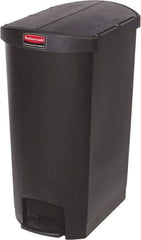 Rubbermaid - 18 Gal Rectangle Unlabeled Trash Can - 30.76" High x 14-3/4" Long, Black, Resin - Exact Industrial Supply