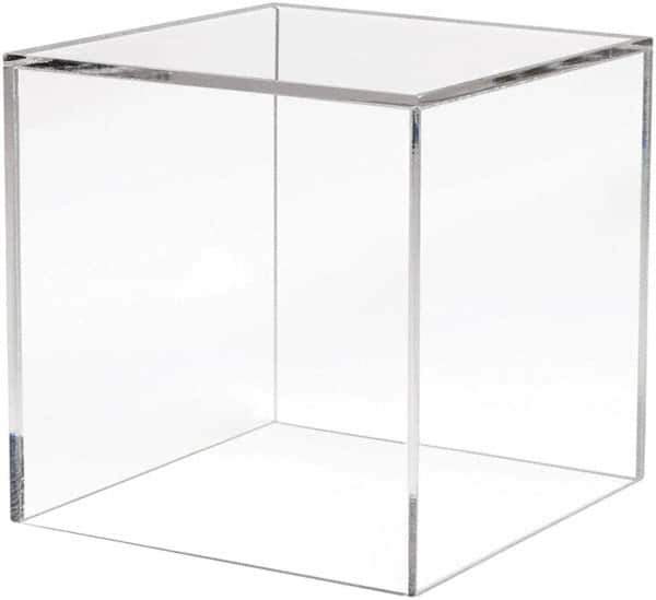 ECONOCO - 8" High x 8" Wide x 8" Deep, Display Cube Plastic Shelving - Clear - Exact Industrial Supply