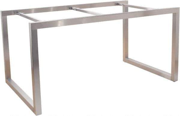 ECONOCO - 60" Long x 36" Wide x 30" High Stationary Display Table Frame - Satin Chrome, Steel Frame - Exact Industrial Supply