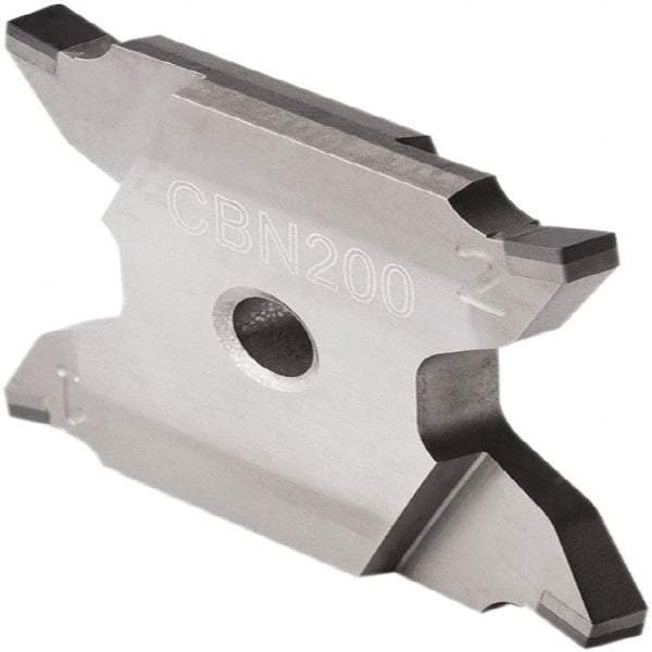 Seco - 2503015X4GKL Grade CBN200, 0.08" Cutting Width PCBN Grooving Insert - 0.256" Max Depth of Cut, Left Hand, 0.15mm Corner Radius - Exact Industrial Supply