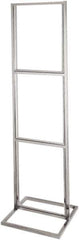 ECONOCO - 22 Inch Wide x 28 Inch High Sign Compatibility, Steel Square Frame Triple Bulletin Sign Holder - Chrome, 90 Inch Holder Height, Holds 3 Signs - Exact Industrial Supply