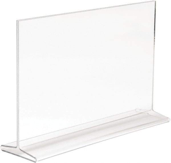 ECONOCO - 11 Inch Wide x 7 Inch High Sign Compatibility, Acrylic Round Frame Counter Top Sign Holder - Clear, 7 Inch Holder Height, Holds 1 Sign - Exact Industrial Supply