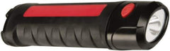 Ability One - LED Bulb, Jobsite Flashlight - Black, Red Plastic Body, Integrated Batteries - Exact Industrial Supply