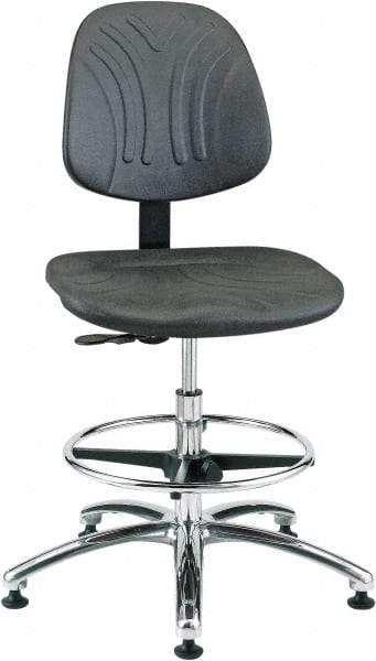 Bevco - 21 to 31" High Adjustable Chair - 27" Wide x 27" Deep, Polyurethane Seat, Black - Exact Industrial Supply