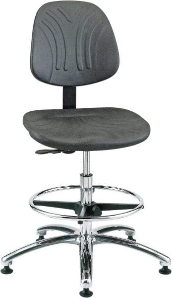 Bevco - 20-1/2 to 30-1/2" High Adjustable Chair - 27" Wide x 27" Deep, Polyurethane Seat, Black - Exact Industrial Supply