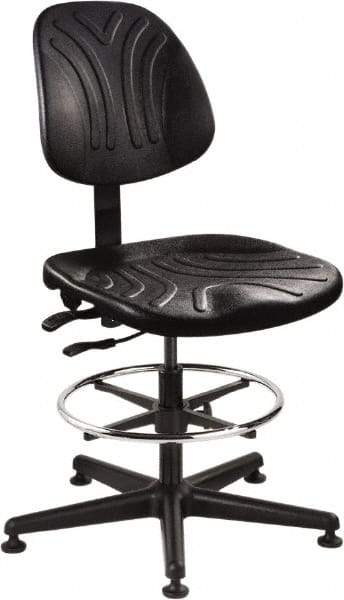Bevco - 21 to 31" High Adjustable Chair - 27" Wide x 27" Deep, Polyurethane Seat, Black - Exact Industrial Supply