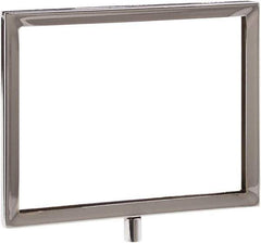 ECONOCO - 7 Inch Wide x 5-1/2 Inch High Sign Compatibility, Steel Square Frame Sign Holder - Chrome, 5-1/2 Inch Holder Height, Holds 1 Sign - Exact Industrial Supply