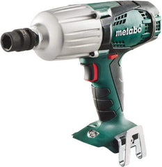 Metabo - 1/2" Drive 18 Volt Pistol Grip Cordless Impact Wrench & Ratchet - 1,600 RPM, 2,200 BPM, 450 Ft/Lb Torque, Lithium-Ion Batteries Not Included - Exact Industrial Supply