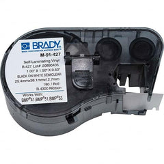 Brady - 1/2" x 1" Black Vinyl Cartridge - Exact Industrial Supply
