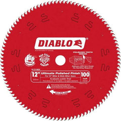 Freud - 12" Diam, 1" Arbor Hole Diam, 100 Tooth Wet & Dry Cut Saw Blade - Carbide-Tipped, Fine Finishing Action, Standard Round Arbor - Exact Industrial Supply