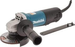 Makita - 4-1/2" Wheel Diam, 10,000 RPM, Corded Angle & Disc Grinder - 5/8-11 Spindle, 120 Volts, 7.5 Amps, Side Exhaust - Exact Industrial Supply