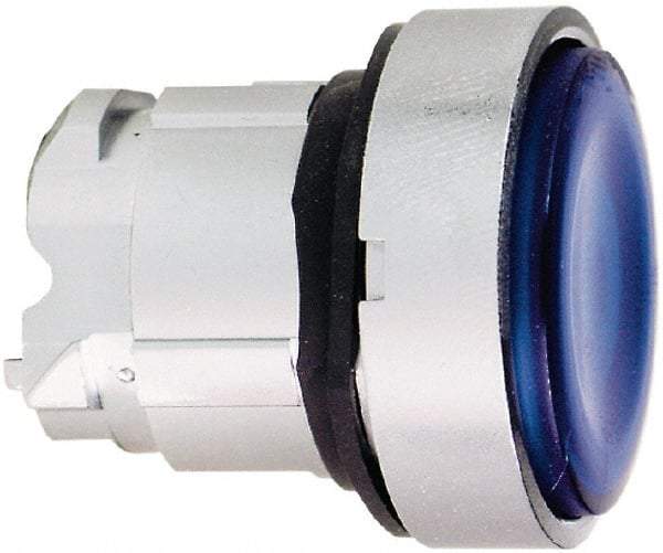 Schneider Electric - 22mm Mount Hole, Flush, Pushbutton Switch Only - Round, Blue Pushbutton, Nonilluminated, Momentary (MO) - Exact Industrial Supply