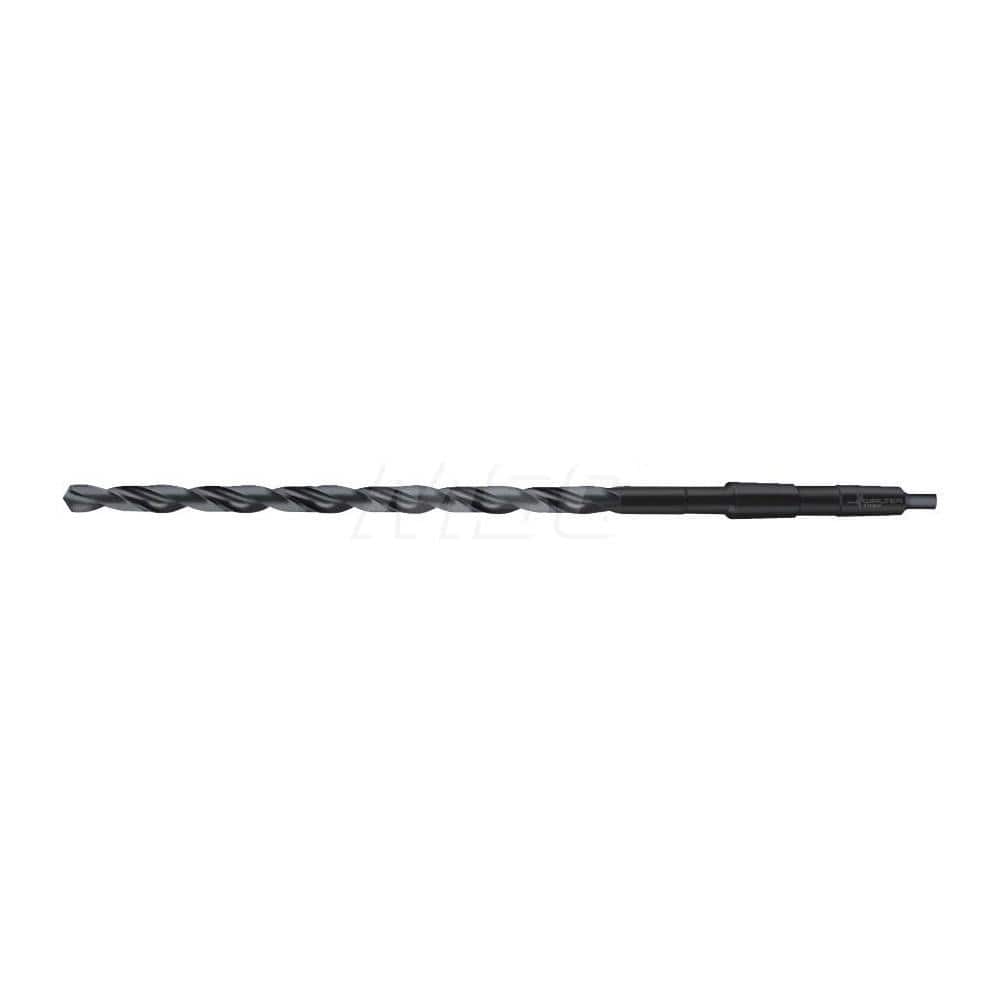 Taper Shank Drill Bit: 1.063″ Dia, 3MT, 118 °, High Speed Steel Oxide Finish, 12.0079″ Flute Length, 18.1102″ OAL, N Point, Spiral Flute