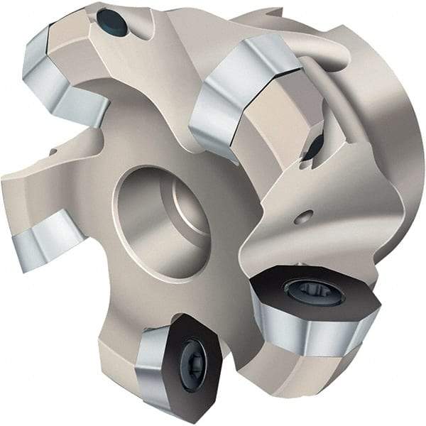 Walter - 125mm Cut Diam, 40mm Arbor Hole, 8mm Max Depth of Cut, Indexable Chamfer & Angle Face Mill - 10 Inserts, OD . . 0504 . . Insert, Right Hand Cut, 10 Flutes, Through Coolant, Series Xtra-tec - Exact Industrial Supply