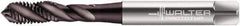 Walter-Prototyp - #8-36 UNF 3 Flute 2B Modified Bottoming Spiral Flute Tap - Powdered Metal, Hardlube Finish, 63mm OAL, Right Hand Flute, Right Hand Thread, Series EP2351302 - Exact Industrial Supply