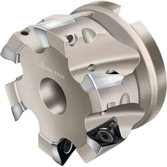 Walter - 7 Inserts, 63mm Cut Diam, 27mm Arbor Diam, 11.7mm Max Depth of Cut, Indexable Square-Shoulder Face Mill - 50mm High, AD.. 1204.. Insert Compatibility, Through Coolant, Series Xtra-tec - Exact Industrial Supply