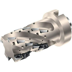 Walter - 63mm Cut Diam, 85mm Max Depth of Cut, 136mm OAL, Indexable Square Shoulder Helical End Mill - Multiple Insert Styles, NCT80 Modular Connection, 90° Lead Angle, Through Coolant, Series Xtra-tec - Exact Industrial Supply