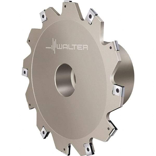 Walter - Shell Mount Connection, 0.1575" Cutting Width, 0.6299" Depth of Cut, 80mm Cutter Diam, 0.8661" Hole Diam, 4 Tooth Indexable Slotting Cutter - F4053.BN Toolholder, LN.X 070204 Insert, Right Hand Cutting Direction - Exact Industrial Supply