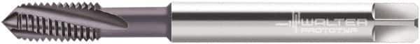 Walter-Prototyp - M8x1.25 Metric 3 Flute 6HX Modified Bottoming Spiral Flute Tap - Powdered Metal, AlCrN Finish, 90mm OAL, Right Hand Flute, Right Hand Thread, Series 2041663 - Exact Industrial Supply