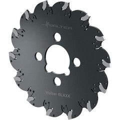 Walter - Arbor Hole Connection, 0.1181" Cutting Width, 1-1/2" Depth of Cut, 160mm Cutter Diam, 1.5748" Hole Diam, 14 Tooth Indexable Slotting Cutter - F5055.B Toolholder, SX-3E Insert, Right Hand Cutting Direction - Exact Industrial Supply