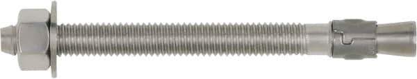 Powers Fasteners - 7/8" Diam, 7/8" Drill, 8" OAL, 2-3/4" Min Embedment Wedge Expansion Concrete Anchor - 304 Stainless Steel, Hex Head, Hex Drive, 4-3/4" Thread Length - Exact Industrial Supply