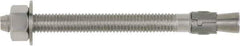 Powers Fasteners - 7/8" Diam, 7/8" Drill, 8" OAL, 2-3/4" Min Embedment Wedge Expansion Concrete Anchor - 304 Stainless Steel, Hex Head, Hex Drive, 4-3/4" Thread Length - Exact Industrial Supply