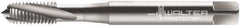 Walter-Prototyp - #8-32 UNC 3 Flute 3B Modified Bottoming Spiral Flute Tap - Cobalt, Bright Finish, 63mm OAL, Right Hand Flute, Right Hand Thread, Series 22400 - Exact Industrial Supply
