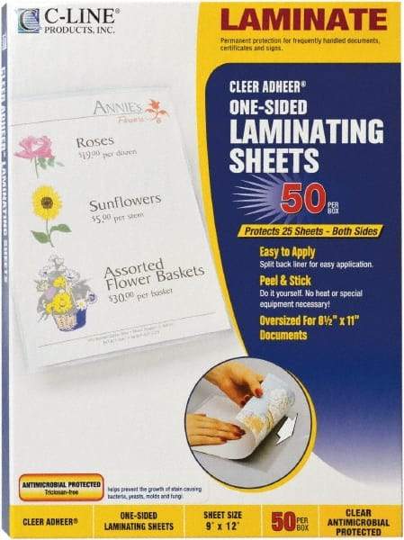 C-LINE - 50 Self-Laminating Sheets - 3 mil Thick x 9" Wide x 1' Long - Exact Industrial Supply