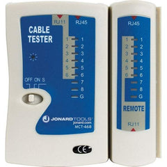 Jonard Tools - Modular Cable Tester - LED Screen, RJ11, RJ12 & RJ45 Connectors - Exact Industrial Supply