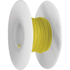 OK Industries - 24 AWG, 1 Strand, 30.4 m OAL, Copper Hook Up Wire - Yellow Kynar Jacket, 0.03" Diam - Exact Industrial Supply